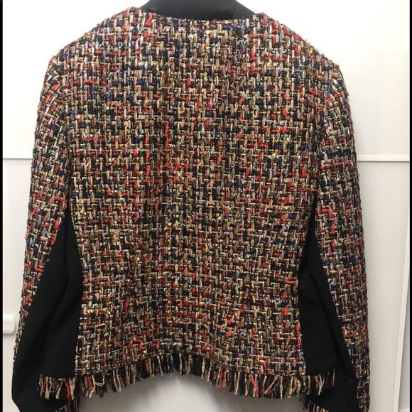 BNWT Ted Baker Frayed boucle zip jacket. Ted Baker size 5 Large. - Picture 6 of 7